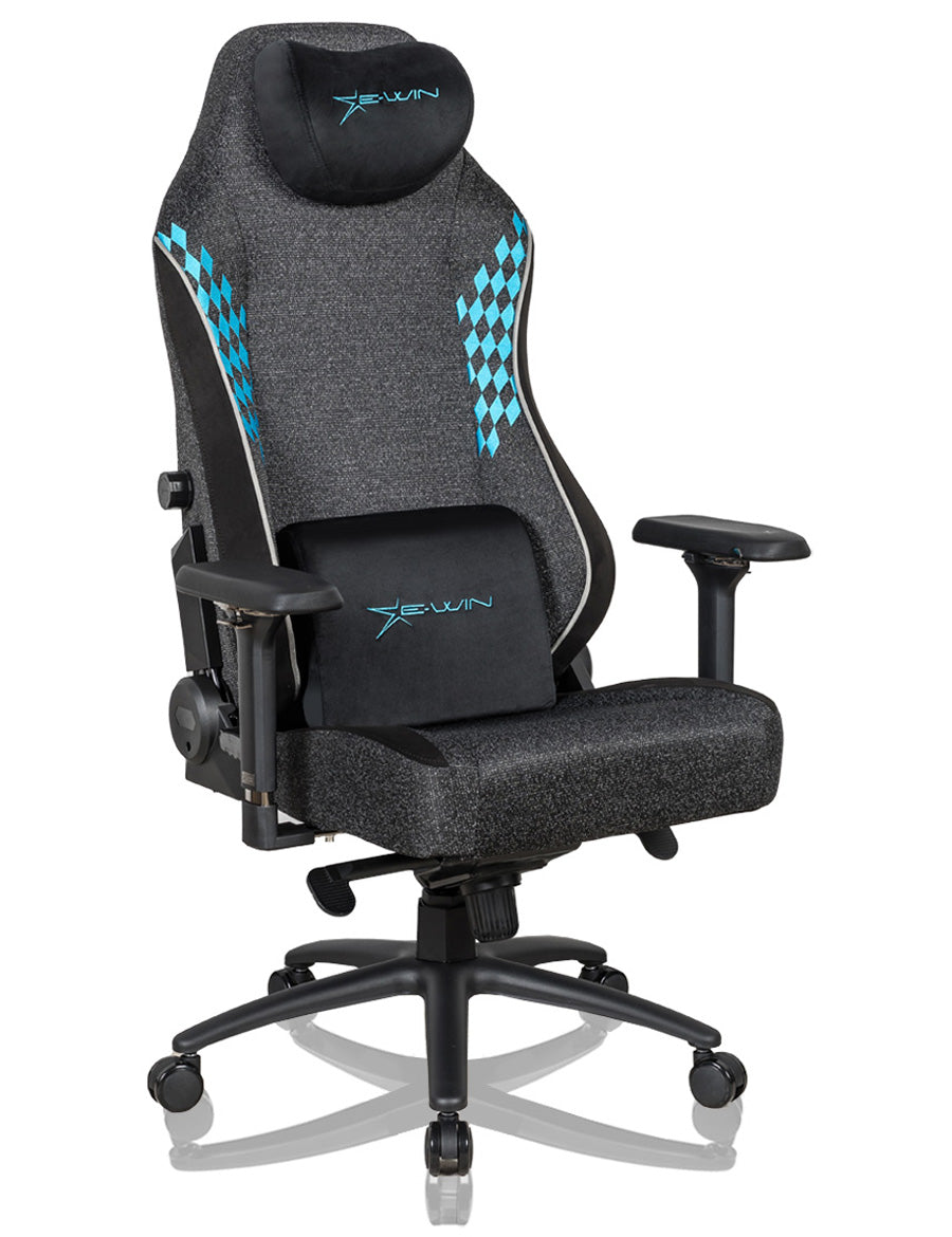 E-WIN Flash XL Size Upgraded Series Soft-Weave Fabric Ergonomic Computer Gaming Office Chair with Pillows-FLJ-XL-REV
