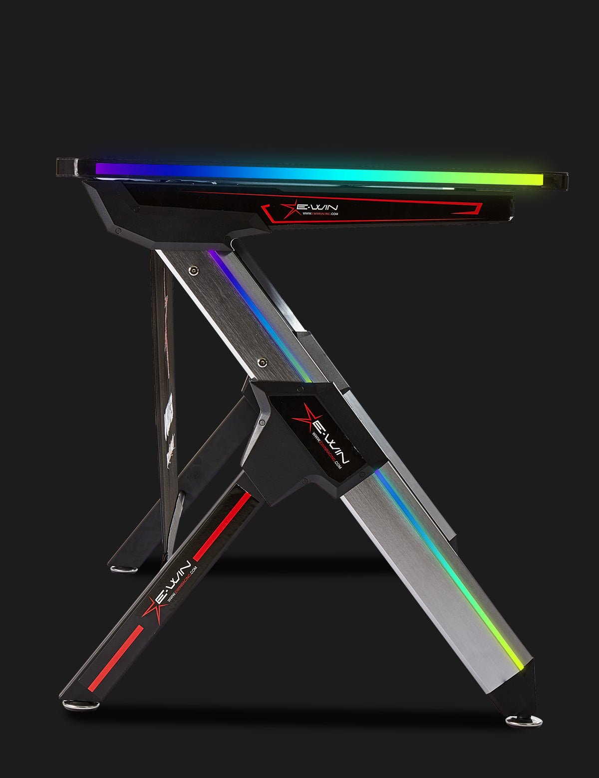 E-WIN Ultimate Gamer Bundle with Flash XL Revolution Upgraded Series and Lux Luminis RGB Gaming Desk with Wireless Charging