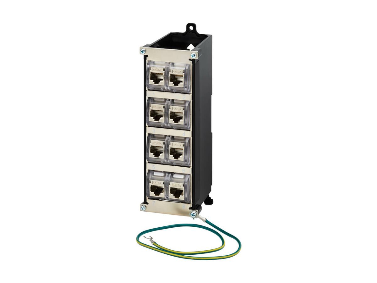 EATON 8-Port Metal Shielded DIN-Rail Patch Panel for Industrial Use