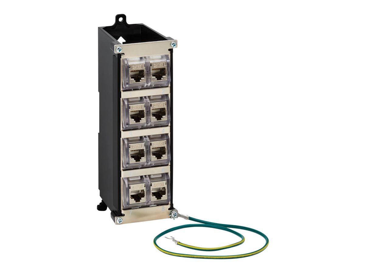 EATON 8-Port Metal Shielded DIN-Rail Patch Panel for Industrial Use