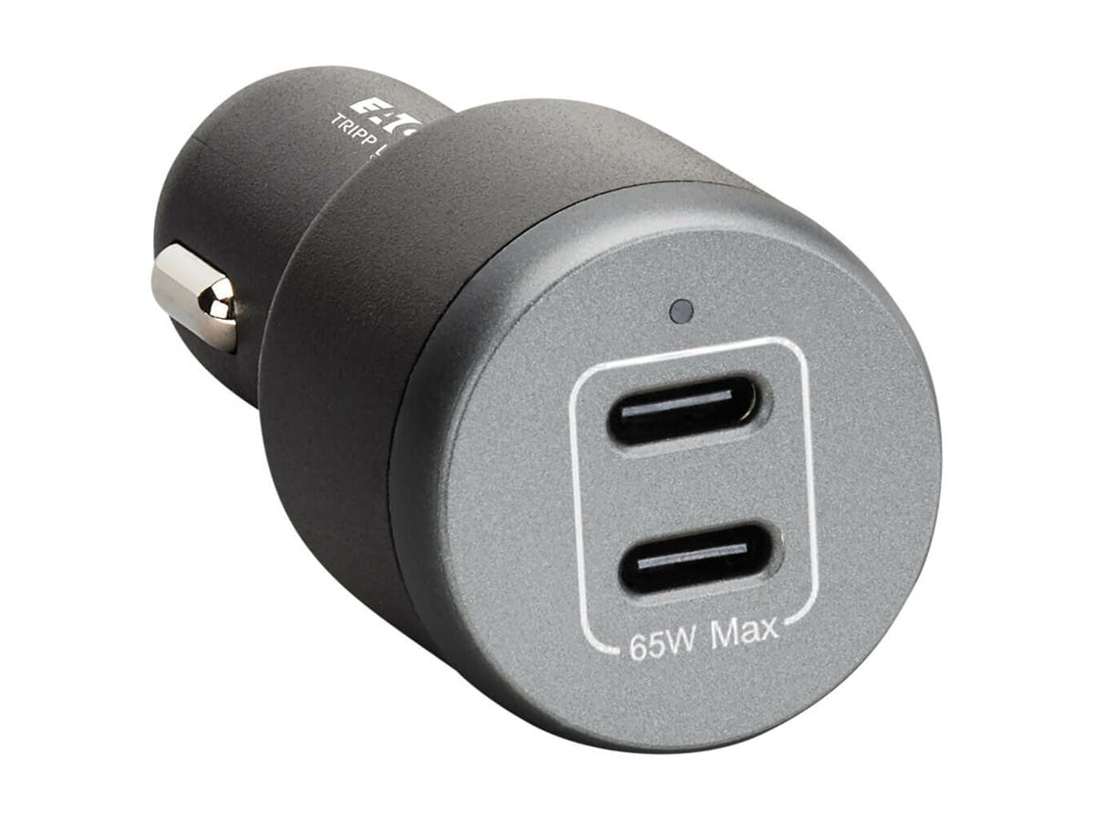 EATON Dual-Port USB-C Car Charger 65W Fast Charging for Travelers