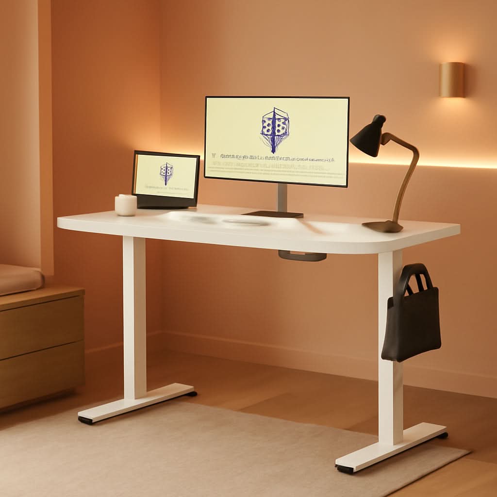 EN1 Electric Standing Desk 48x24 Inches White Frame