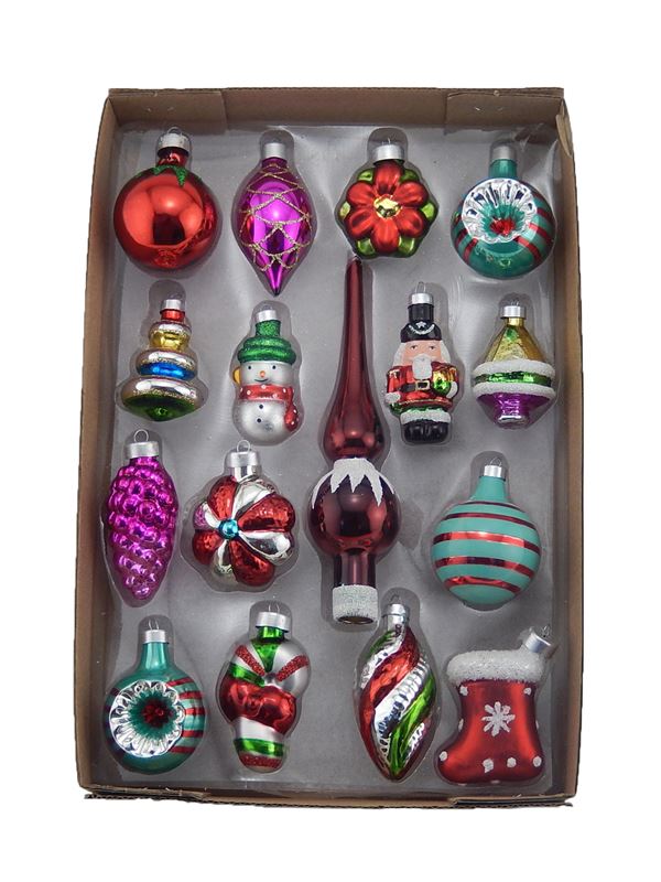 Early Years Miniature Glass Ornament 12 Piece Set