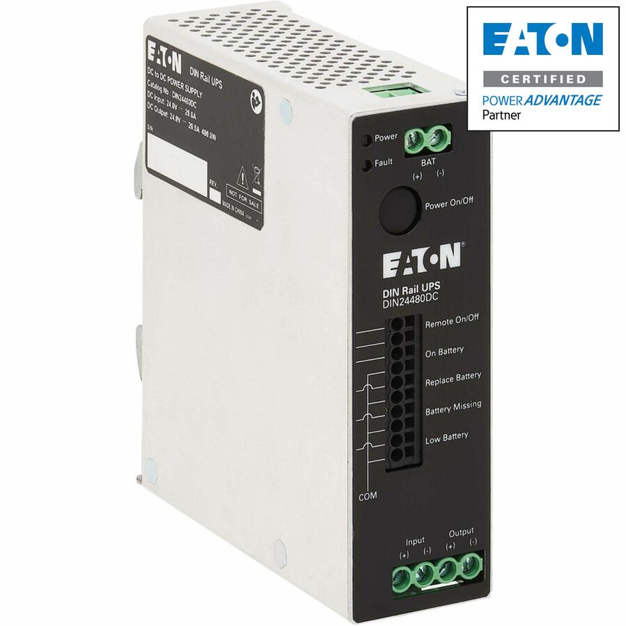 Eaton 480W 24V DC DIN Rail Industrial UPS - Hardwire Input/Output - Basic - NEMA 5-20P,