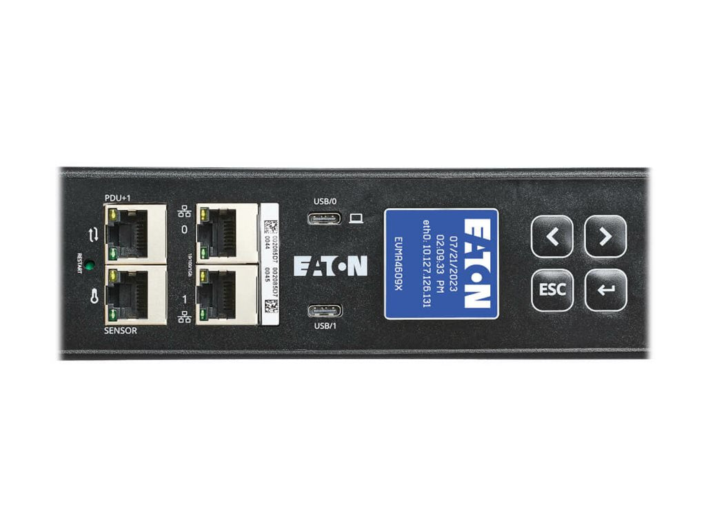 Eaton G4 3-Phase Managed Rack PDU G4, 208V, 42 Outlets, 48A, 17.3kW, 460P9W Input, 10 ft. Cord, 0U Vertical - Power distribution EVMA4609X