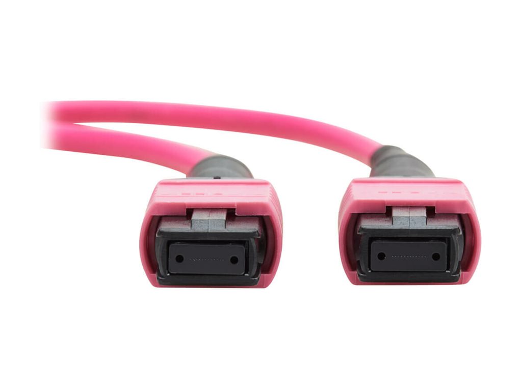 Eaton Tripp Lite Series 100G Multimode 50/125 OM4 Fiber Optic Cable 12F MPO/MPO-PC F/F Type-B Polarity OFNP Magenta 4M TAA - N845B-04M-12MTA
