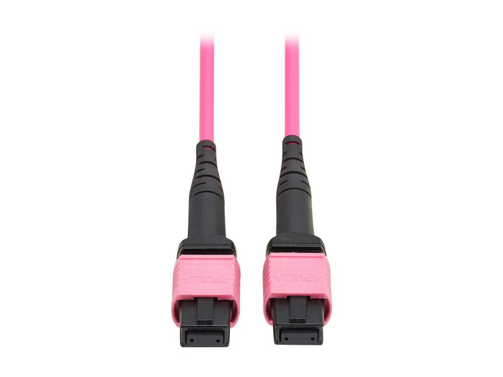 Eaton Tripp Lite Series 100G Multimode 50/125 OM4 Fiber Optic Cable (12F MTP/MPO-PC F/F), OFNP, Magenta, 3 m (9.8 ft.), TAA - N845B-03M-12MTA