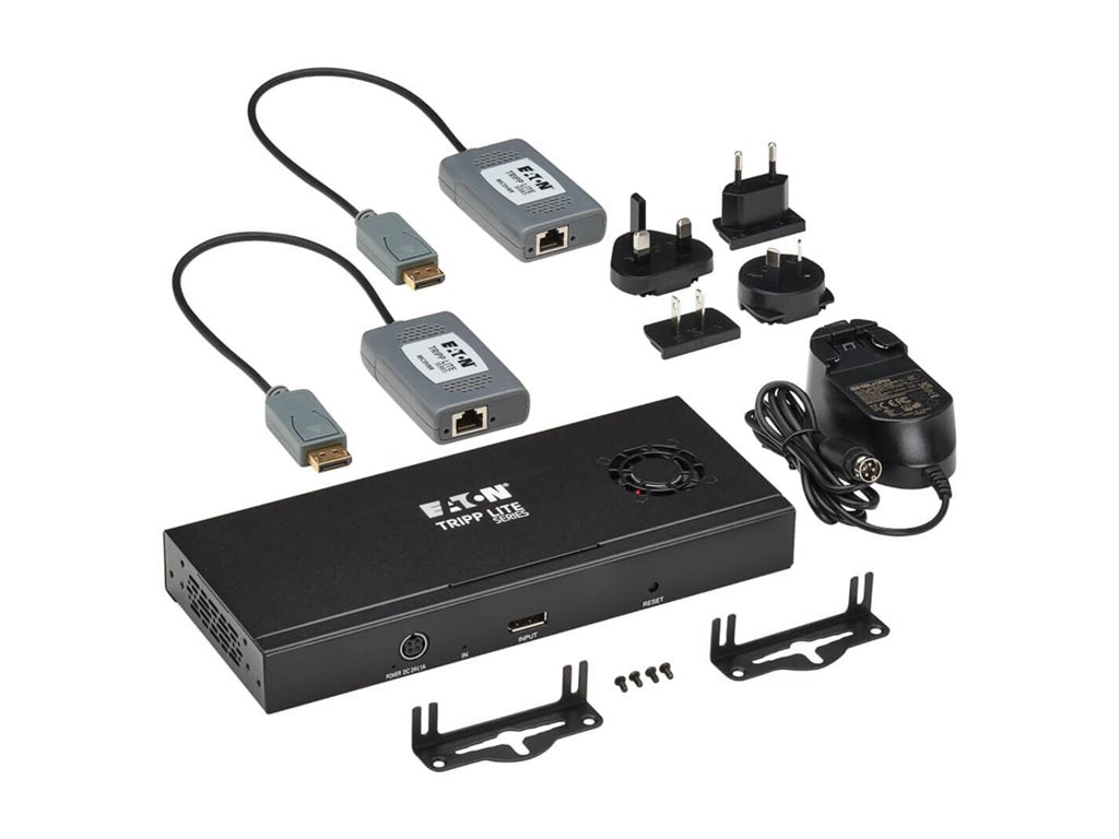 Eaton Tripp Lite Series 2-Port DisplayPort to DisplayPort Splitter/Extender Kit over Cat6, MST Hub, 8K/4K 60 Hz, DP 1.4, Up to B156E-002-8K-K