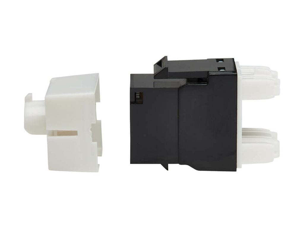 Eaton Tripp Lite Series Cat6 Keystone Jack - 4PPoE Compliant, 110/Krone, 568A/B, RJ45 Ethernet, Black, TAA - Modular insert - N238-001-BK-6A