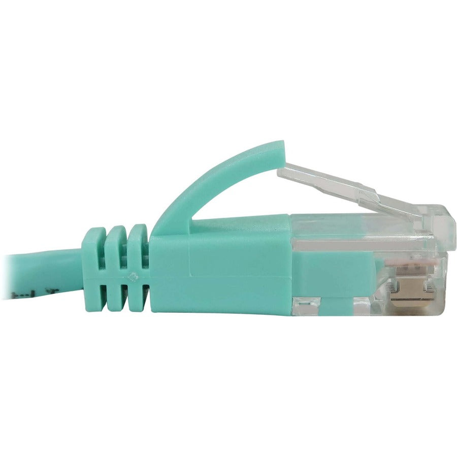 Eaton Tripp Lite Series Cat6a 10G Snagless Molded Slim UTP Ethernet Cable (RJ45 M/M), PoE, Aqua, 7 ft. (2.1 m) N261-S07-AQ