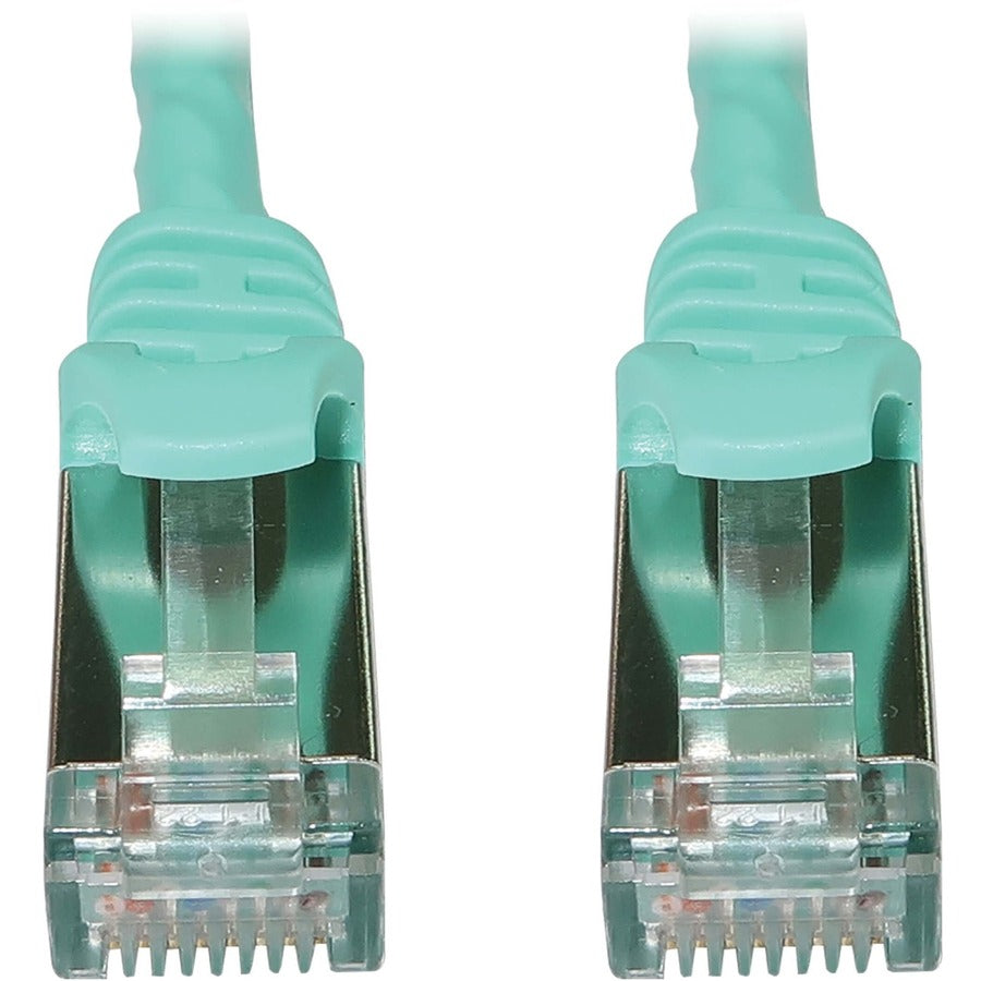 Eaton Tripp Lite Series Cat6a 10G Snagless Shielded Slim STP Ethernet Cable (RJ45 M/M), PoE, Aqua, 1 ft. (0.3 m) N262-S01-AQ