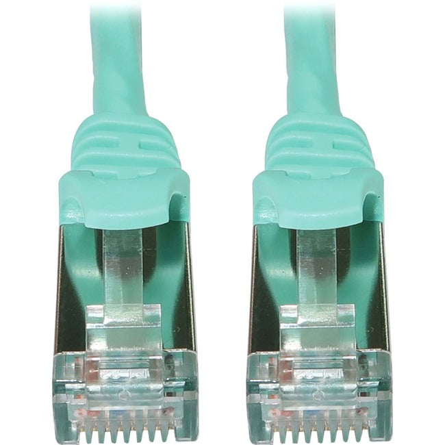 Eaton Tripp Lite Series Cat6a 10G Snagless Shielded Slim STP Ethernet Cable (RJ45 M/M), PoE, Aqua, 10 ft. (3.1 m) N262-S10-AQ