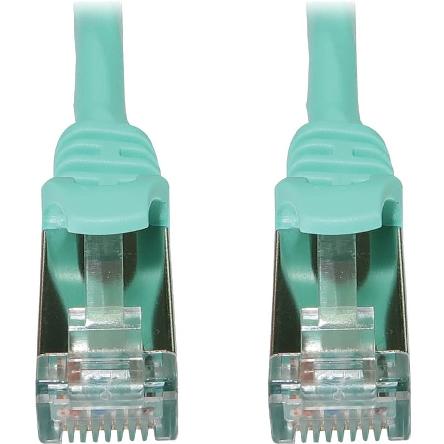 Eaton Tripp Lite Series Cat6a 10G Snagless Shielded Slim STP Ethernet Cable (RJ45 M/M), PoE, Aqua, 6 ft. (1.8 m) N262-S06-AQ