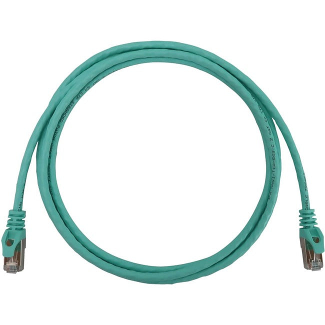 Eaton Tripp Lite Series Cat6a 10G Snagless Shielded Slim STP Ethernet Cable (RJ45 M/M), PoE, Aqua, 7 ft. (2.1 m) N262-S07-AQ