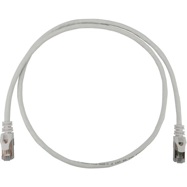 Eaton Tripp Lite Series Cat6a 10G Snagless Shielded Slim STP Ethernet Cable (RJ45 M/M), PoE, White, 3 ft. (0.9 m) N262-S03-WH