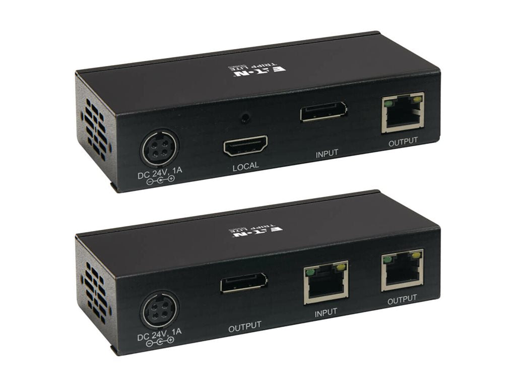 Eaton Tripp Lite Series DisplayPort over Cat6 Extender Kit Transmitter/Receiver w Repeater 4K60Hz 4:4:4 Power over Cable TAA B127A-111-BDTDA