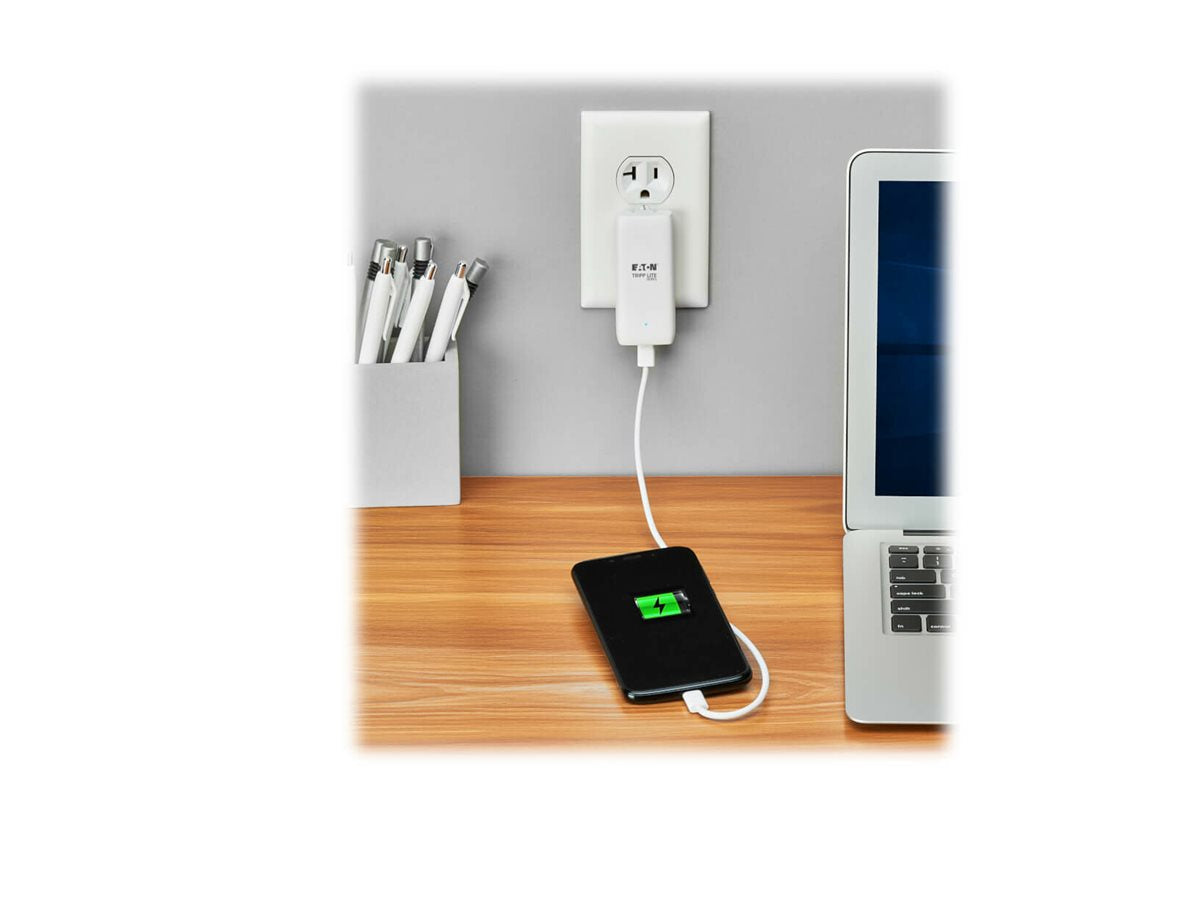 Eaton Tripp Lite Series Flat 1-Port USB-C Wall Charger - GaN Technology, 20W PD 3.0 Charging, White - Power adapter - 20 Watt U280-WF1-20C1-G