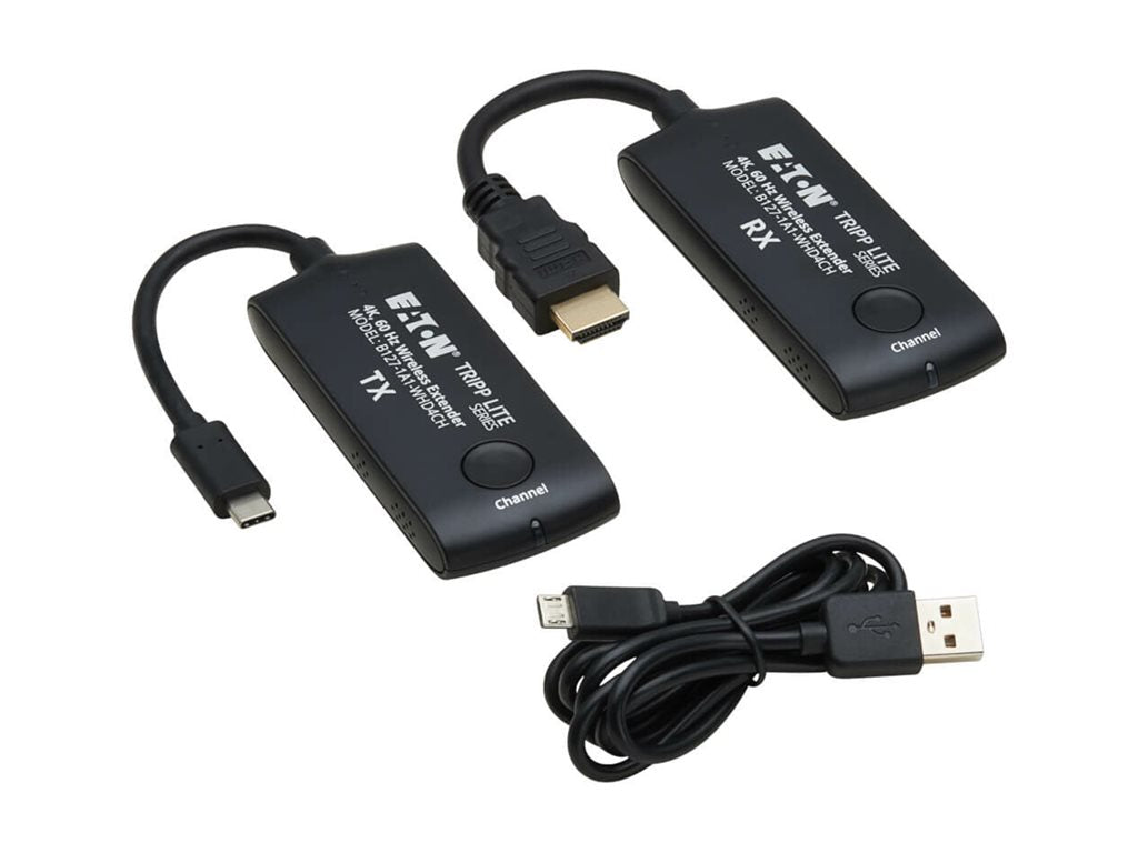 Eaton Tripp Lite Series HDMI over Wireless Extender Kit, USB Type-C Mini Transmitter and HDMI Mini Receiver, 4K 60Hz, 65ft (20M)- B127-1A1-WHD4CH