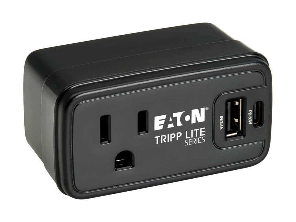 Eaton Tripp Lite Series Power It! Travel Charger and Power Strip 1-Outlet 5-15R USB-C and USB-A Ports 32W PD Charging Direct SK10C32B