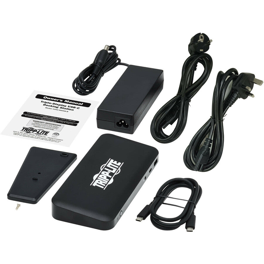 Eaton Tripp Lite Series USB-C Dock, Triple Display - 4K 60 Hz HDMI/DisplayPort, USB 3.x Gen 2 (10Gbps), USB-A/USB-C Hub, GbE, 85W PD Charging, EU/UK Power Adapters U442-DOCK8-BINT