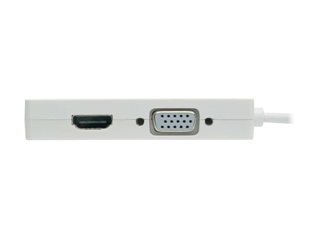 Eaton Tripp Lite Series USB C Multiport Adapter M/3xF 4K60Hz HDMI 1080p VGA + DVI Ports White - Docking station - USB-C / Thunderbolt U444-06N-HDV4K6