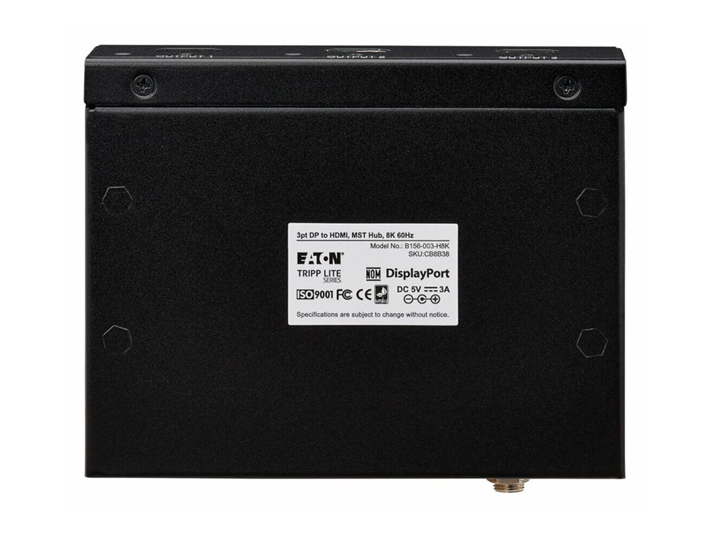 Eaton Tripp Lite series DisplayPort to HDMI 3-Port Multi-Monitor Splitter 8K/4K 60Hz DP 1.4 TAA - Video/audio splitter - 3 x B156-003-H8K