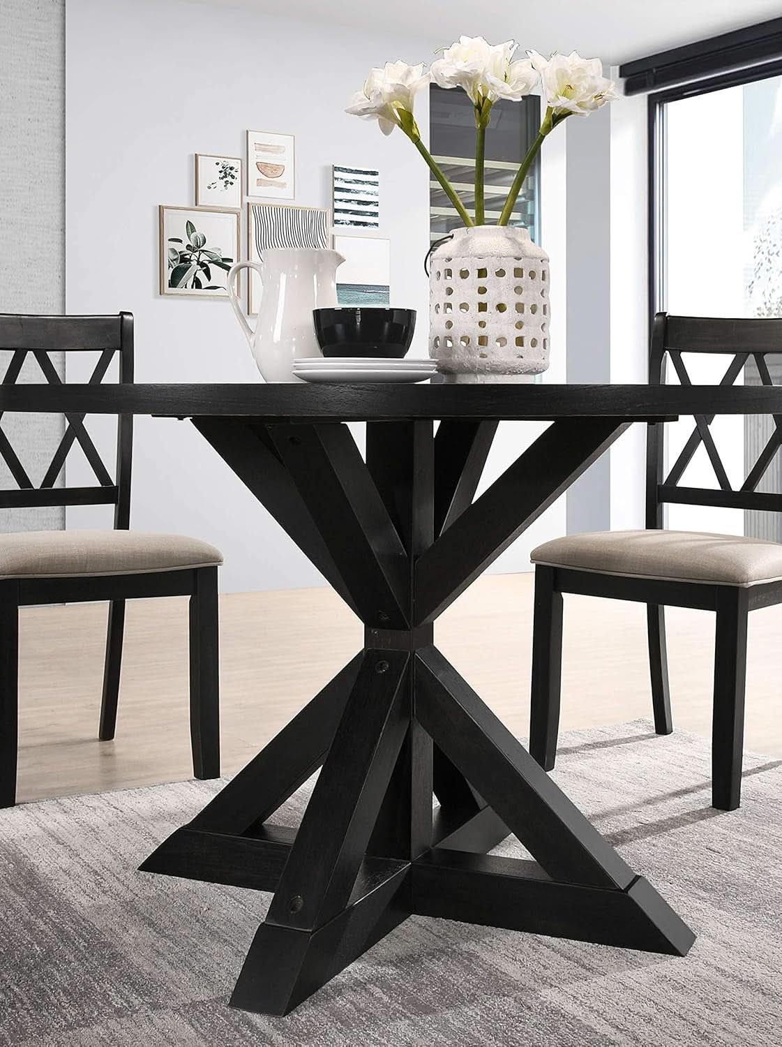 Ebony Five Piece Cross Buck Timbercrafted Dining Set