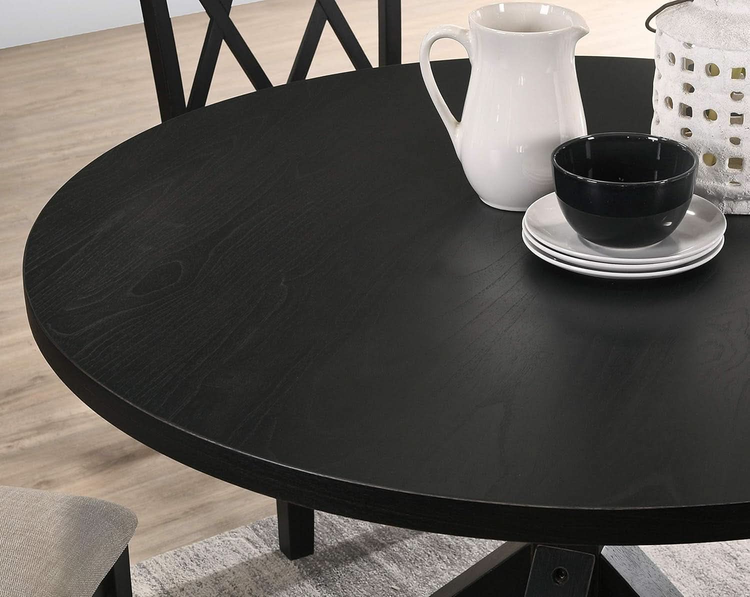 Ebony Five Piece Cross Buck Timbercrafted Dining Set