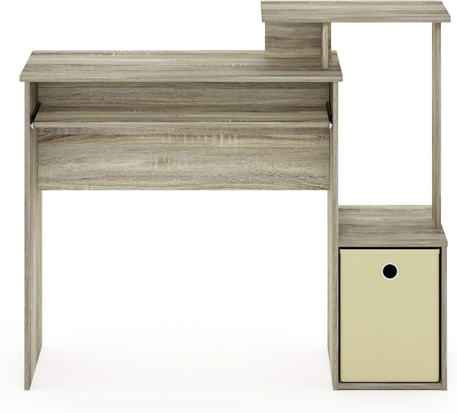Econ Compact Office Desk With Storage Shelves Sonoma Oak