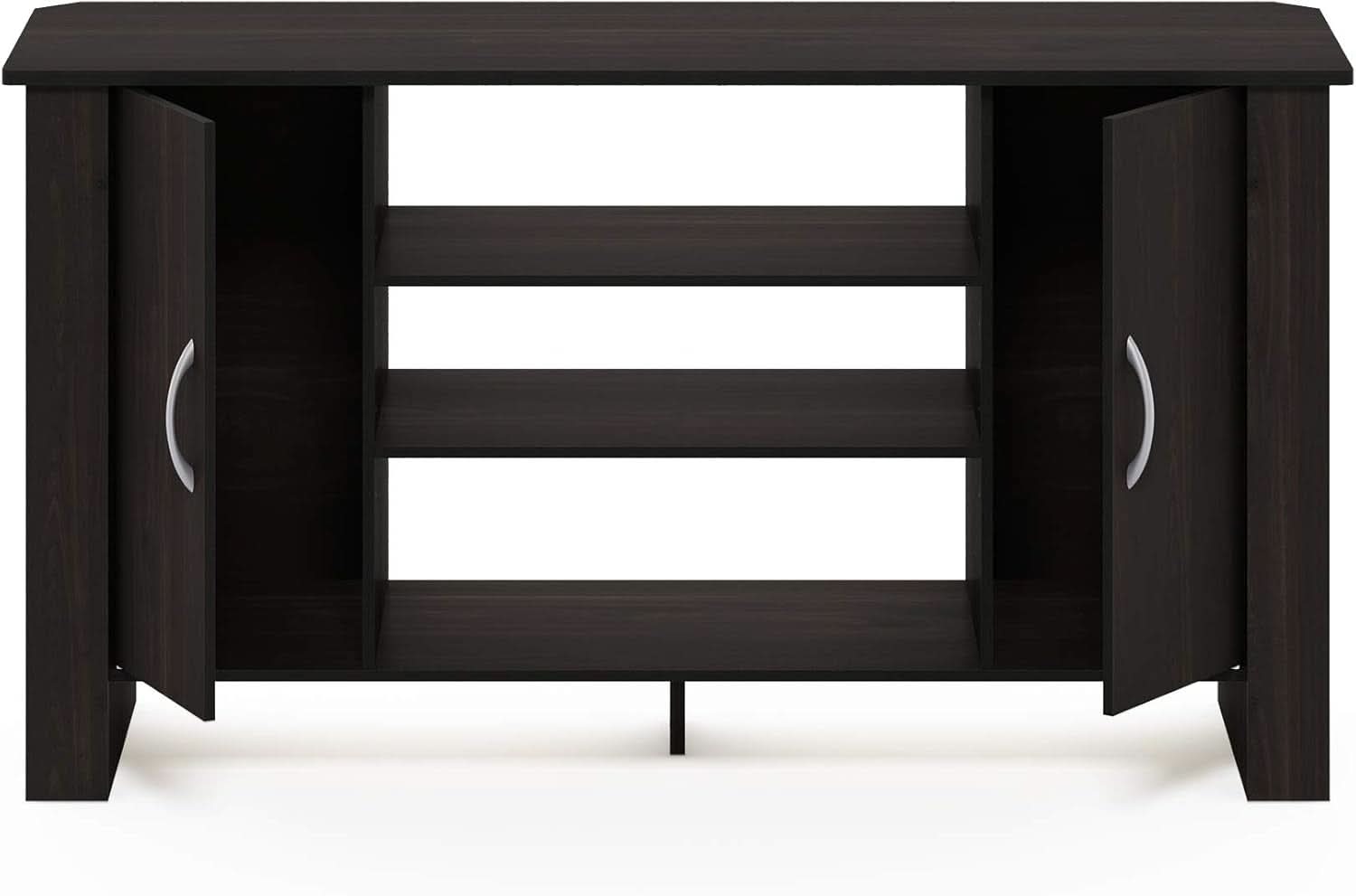 Econ Espresso TV Stand With Concealed Storage And Shelves