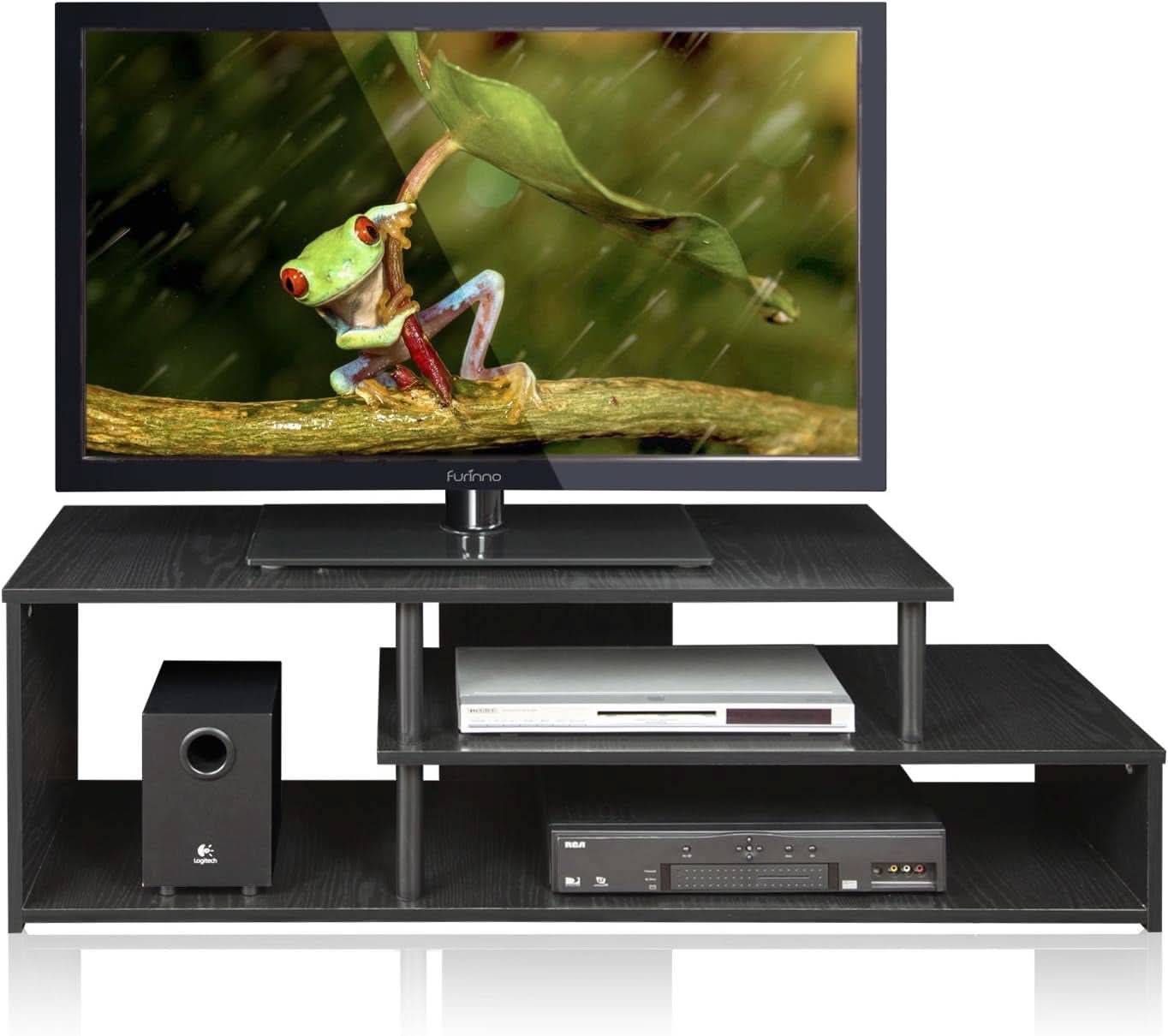 Econ Low Rise TV Stand Black For Small Spaces Living Room