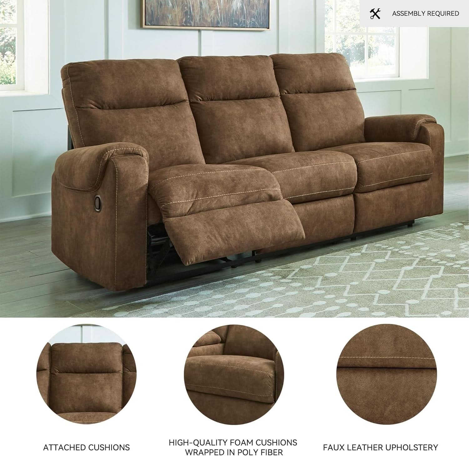 Edenwold Dark Brown Double Reclining Sofa Collection