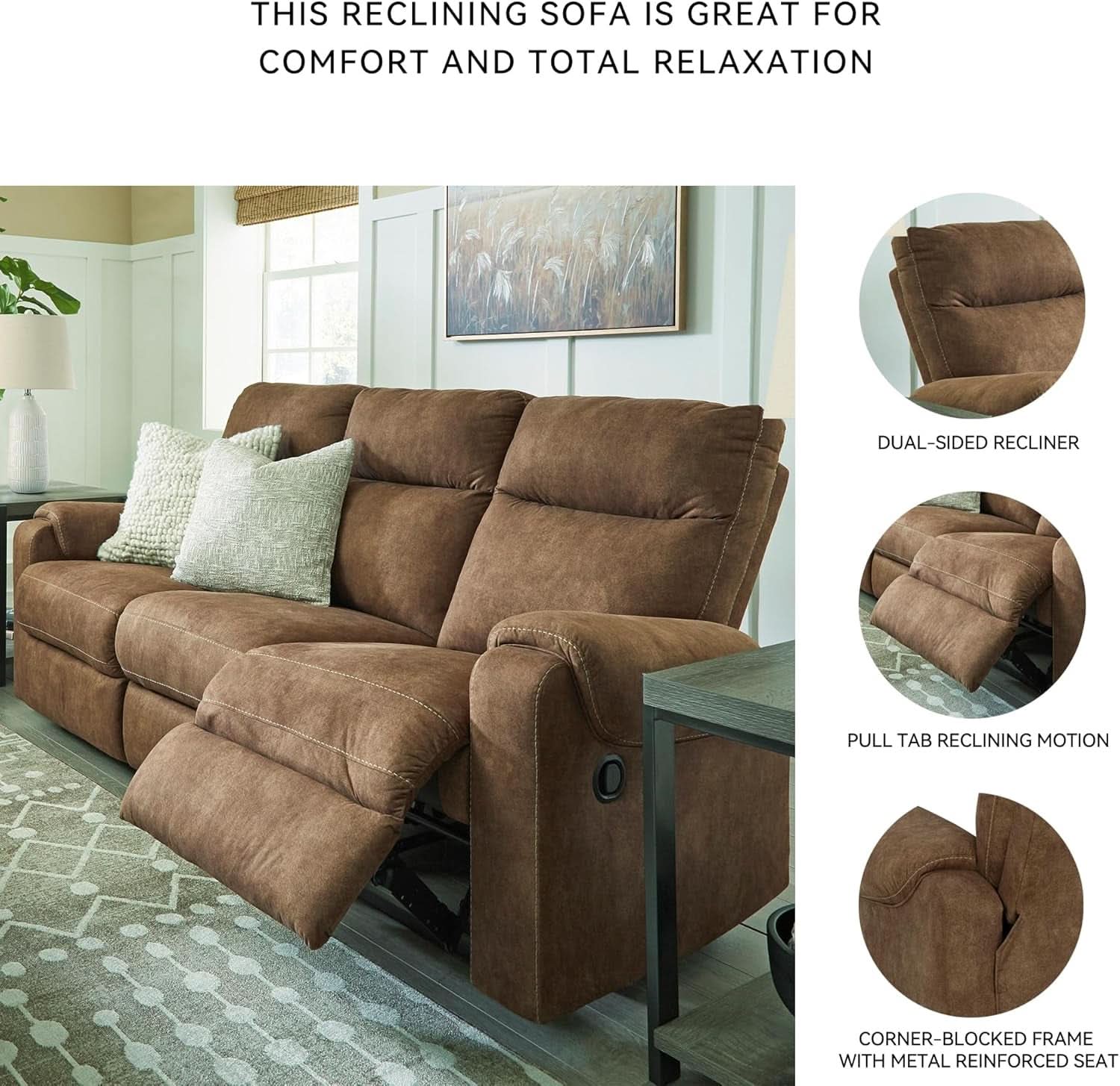 Edenwold Dark Brown Double Reclining Sofa Collection