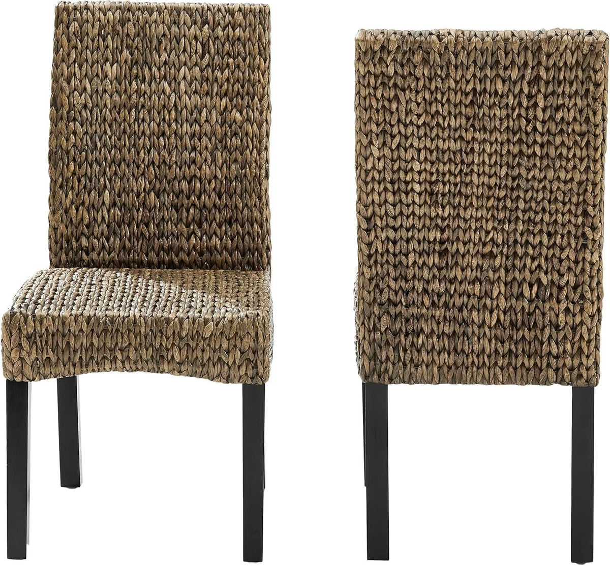 Edgewater Handwoven Rattan Dining Chairs Set Of 2 Seagrass