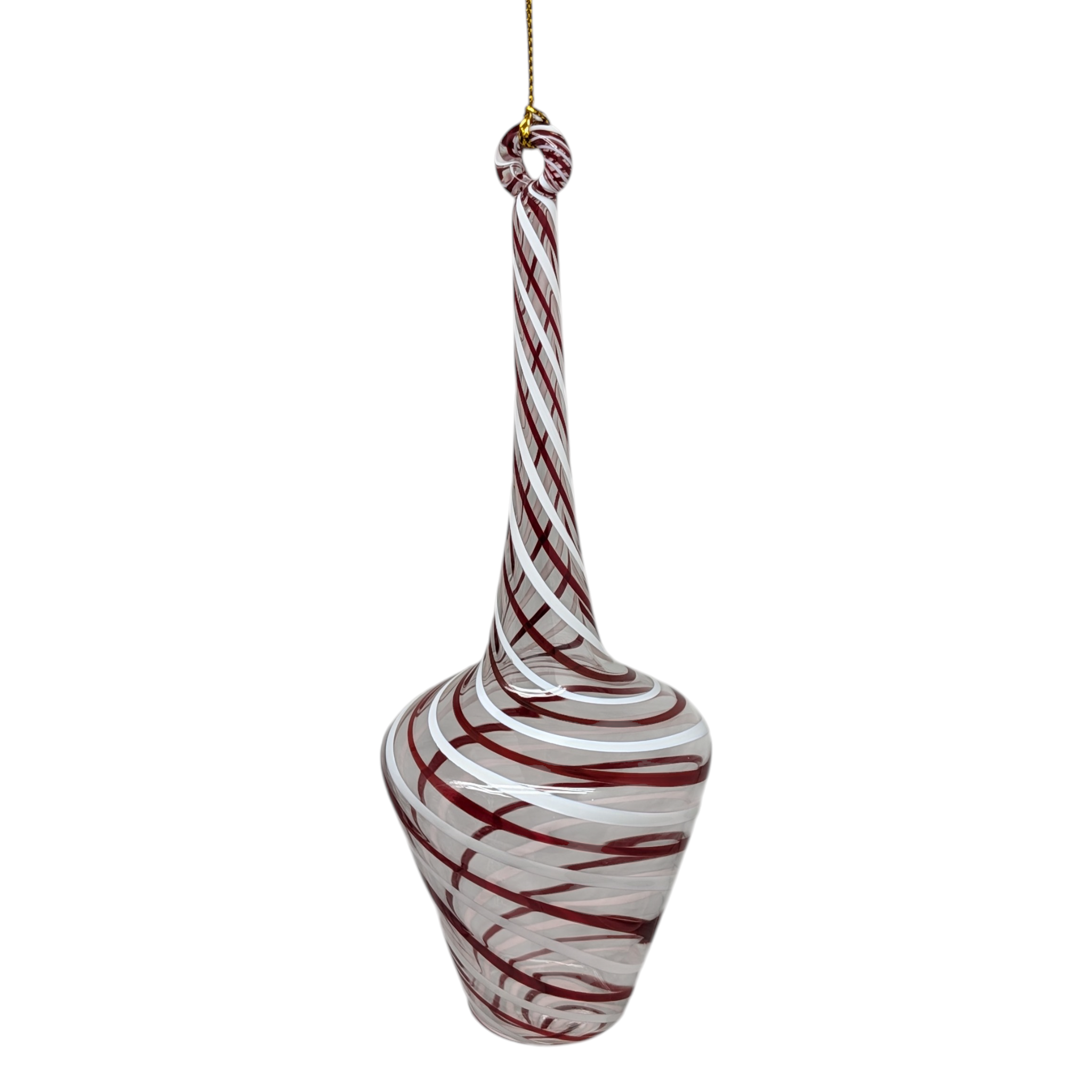 Egyptian Glass Long-Neck Spiral Vase Ornament