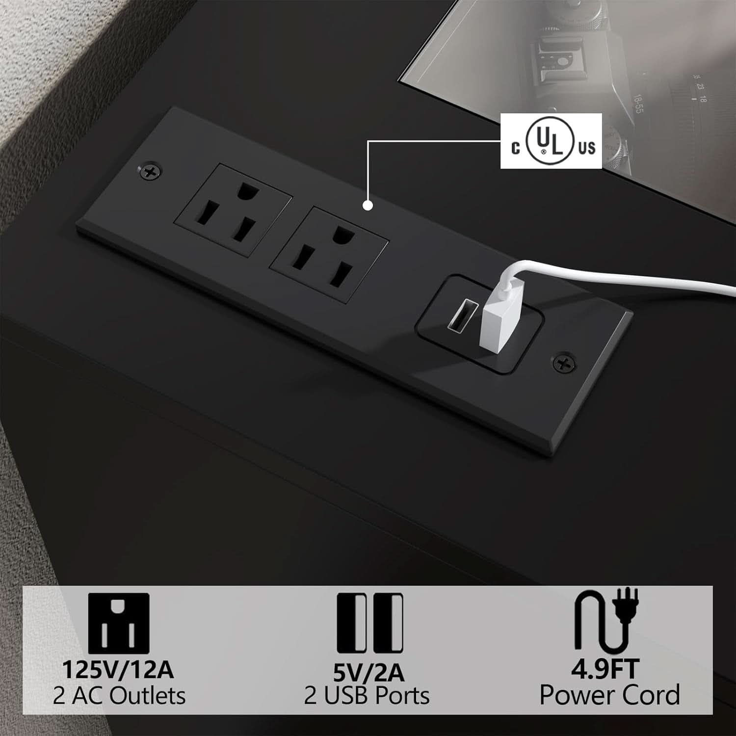 Eight Drawer Dresser With Electrical Outlet Bedroom