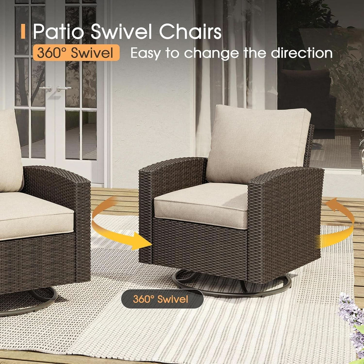 Eight Piece Outdoor Patio Furniture Set with Firepit