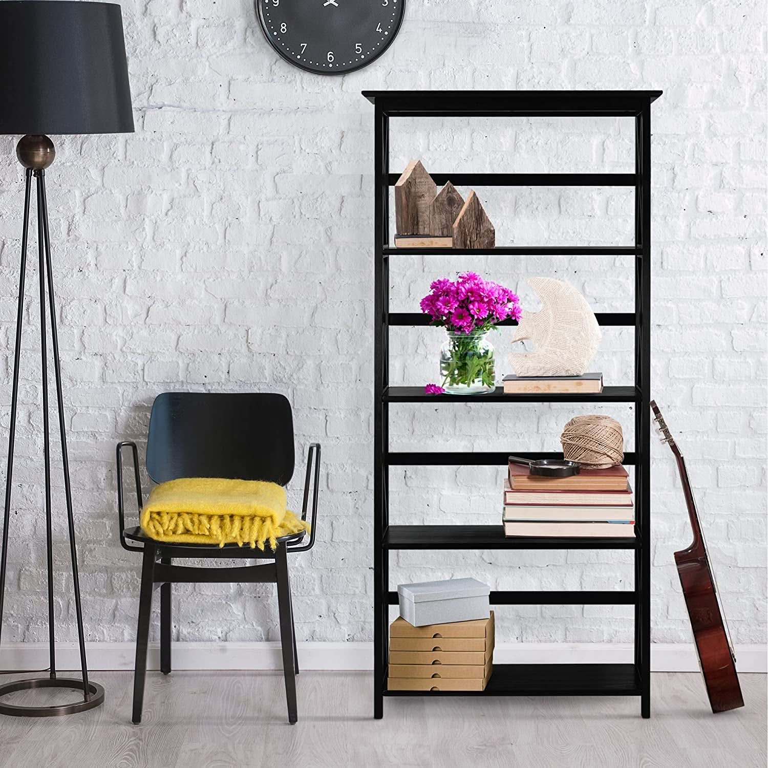 Eight Shelf Bookcase Solid Wood Construction For Home Office