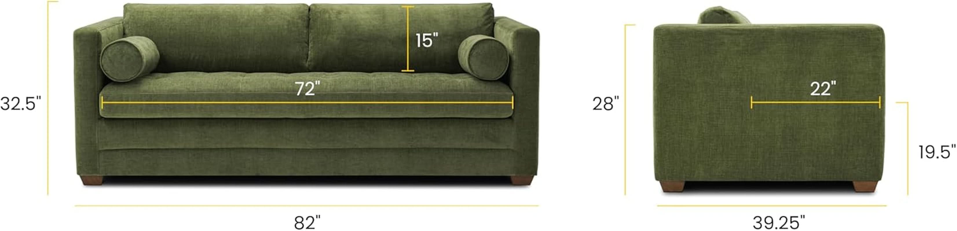 EightyTwoInches Pull Out Sofa Bed With Hidden Mattress