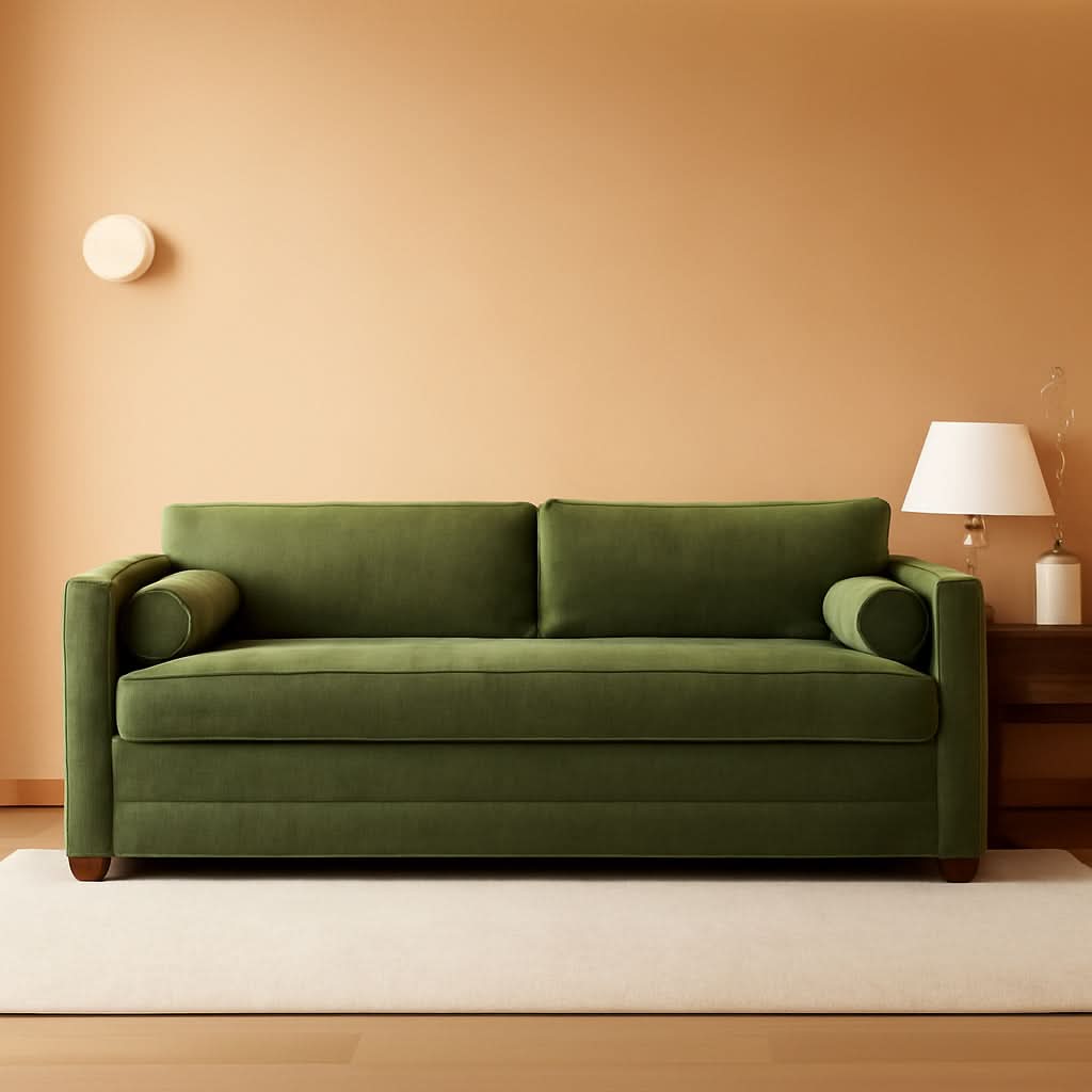 EightyTwoInches Pull Out Sofa Bed With Hidden Mattress