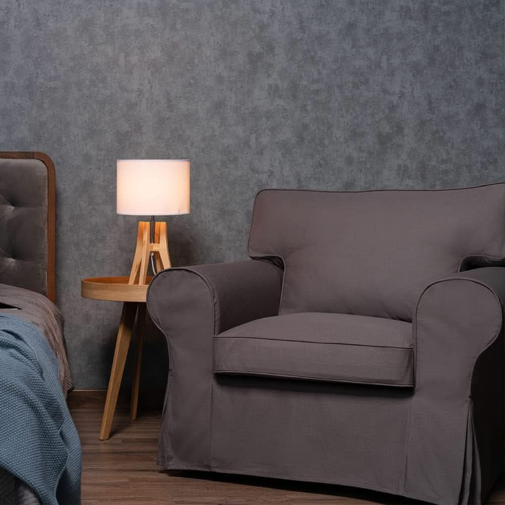 Ektorp Armchair Cotton Slipcover Dark Grey Replacement For IKEA Ektorp Chair