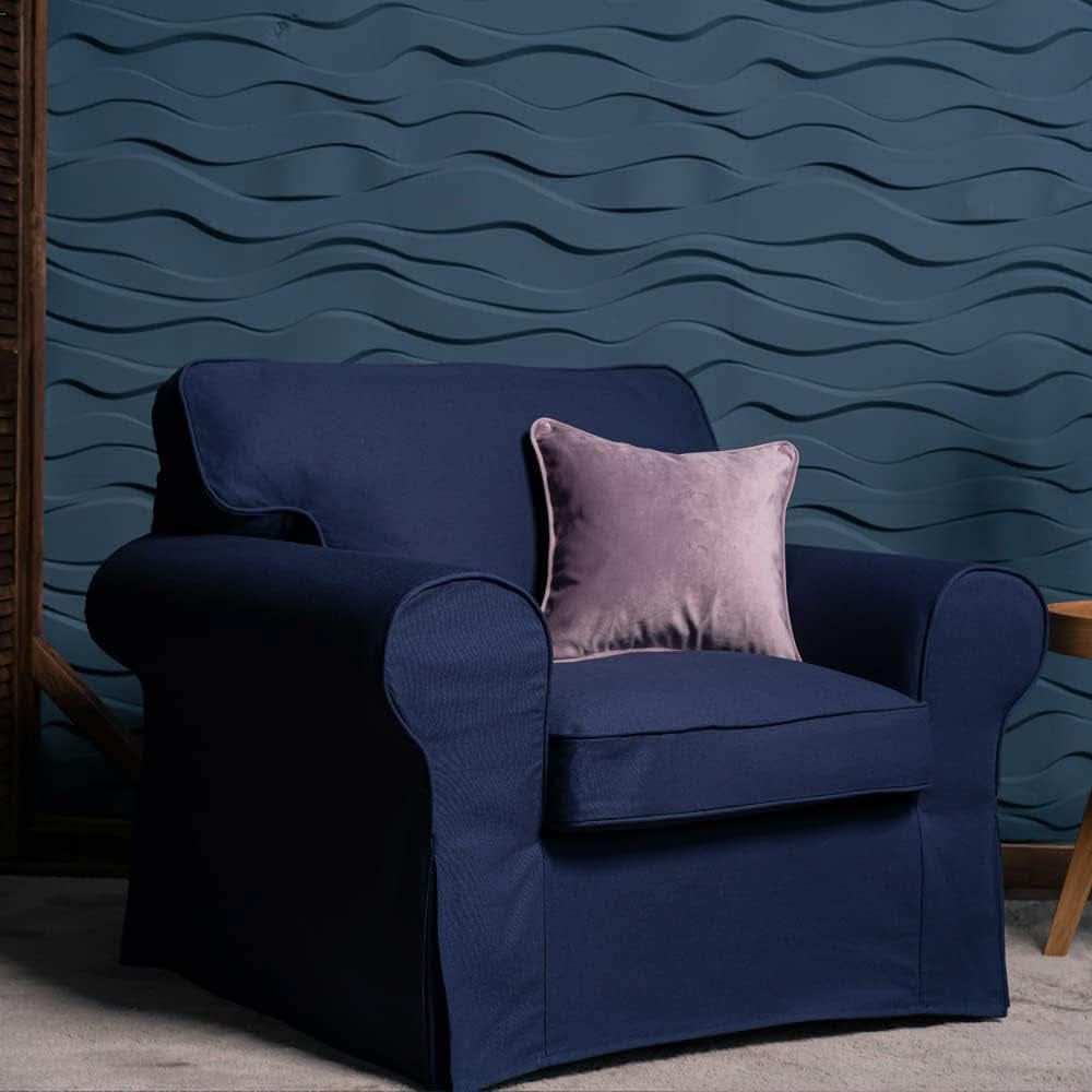 Ektorp Armchair Slipcover Cotton Blue For Ikea Ektorp Chair