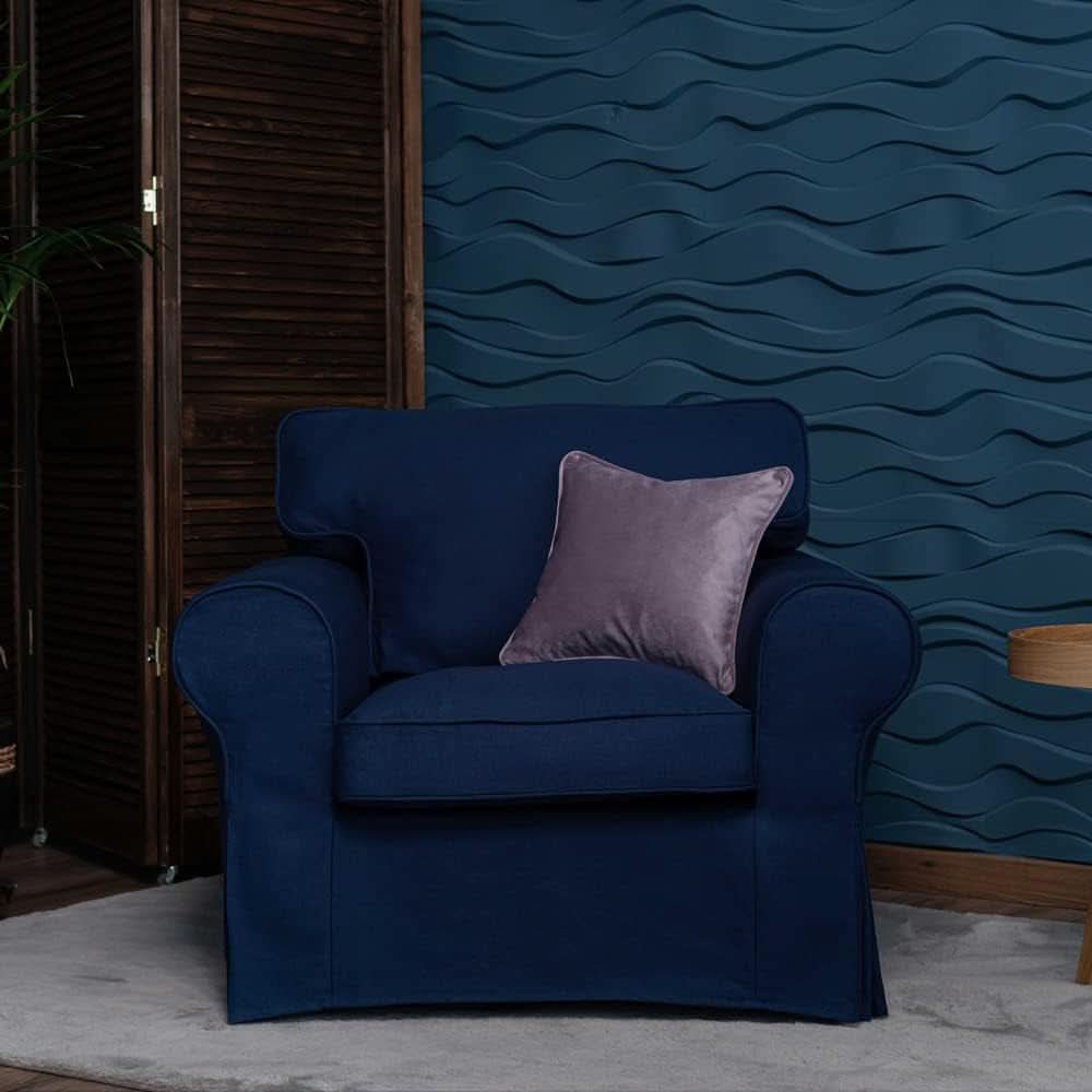 Ektorp Armchair Slipcover Cotton Blue For Ikea Ektorp Chair