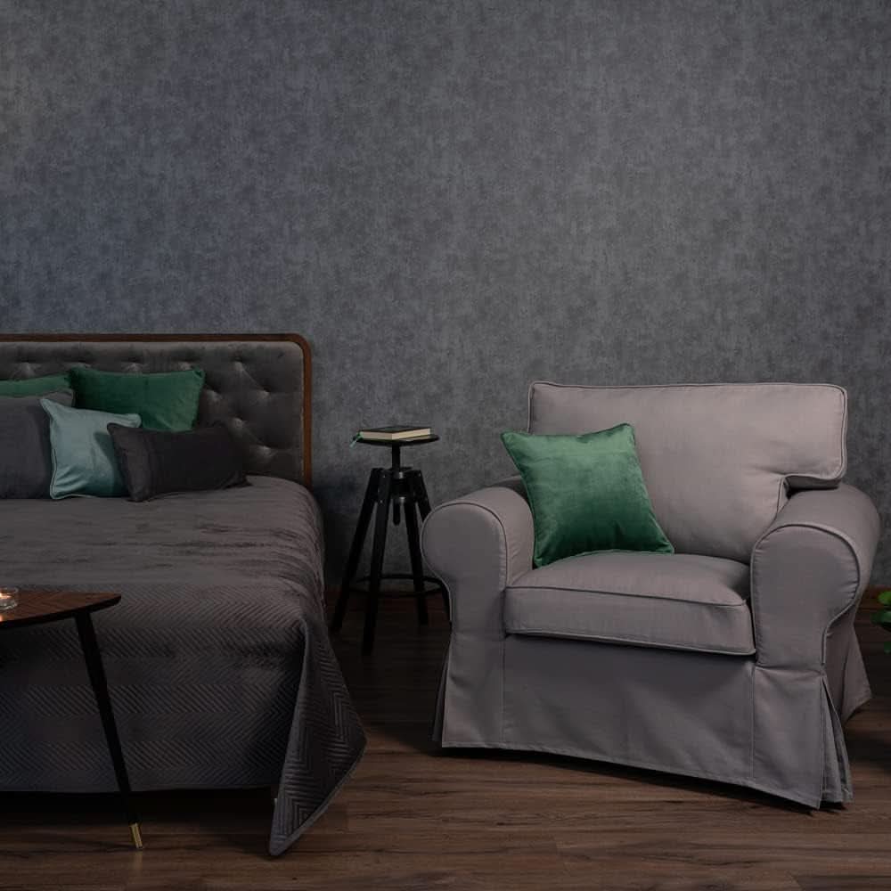 Ektorp Armchair Slipcover Cotton Grey Replacement For IKEA