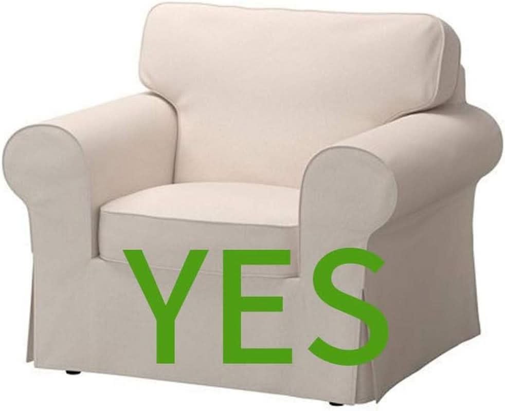 Ektorp Armchair Slipcover Cotton Grey Replacement For IKEA