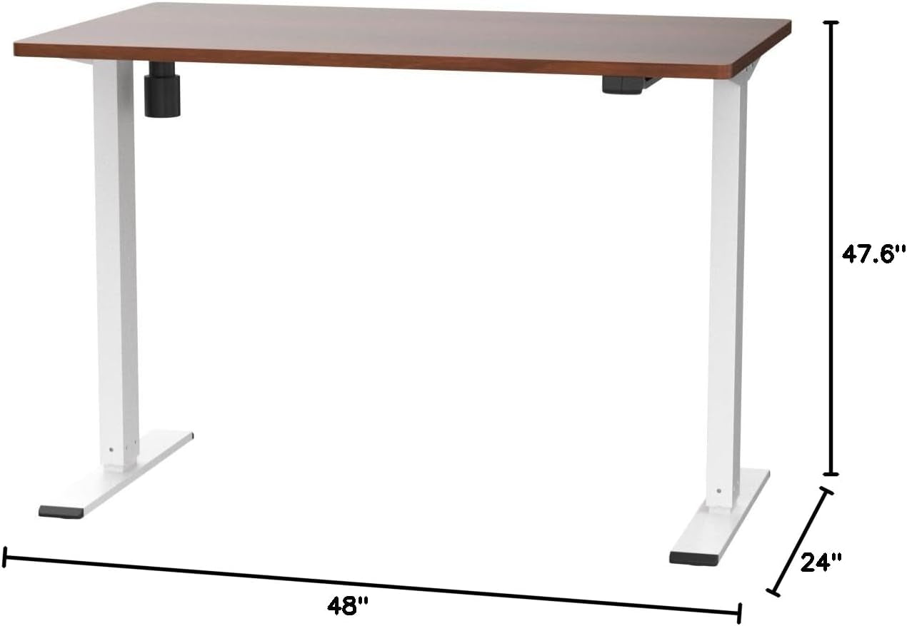 Electric Adjustable Height Desk 48 By 24 Inch Mahogany Top