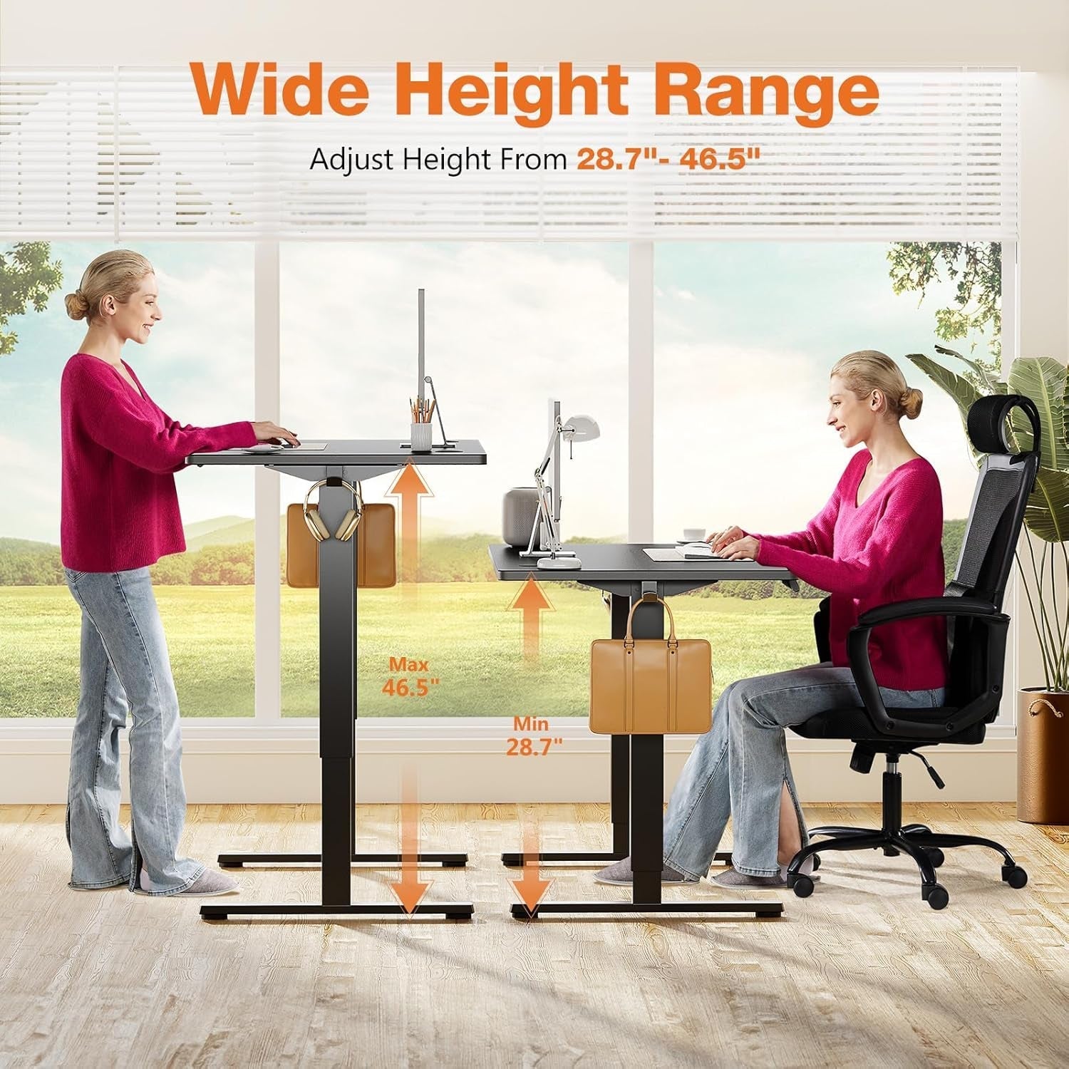 Electric Adjustable Height Standing Desk 55 By 24 Inches