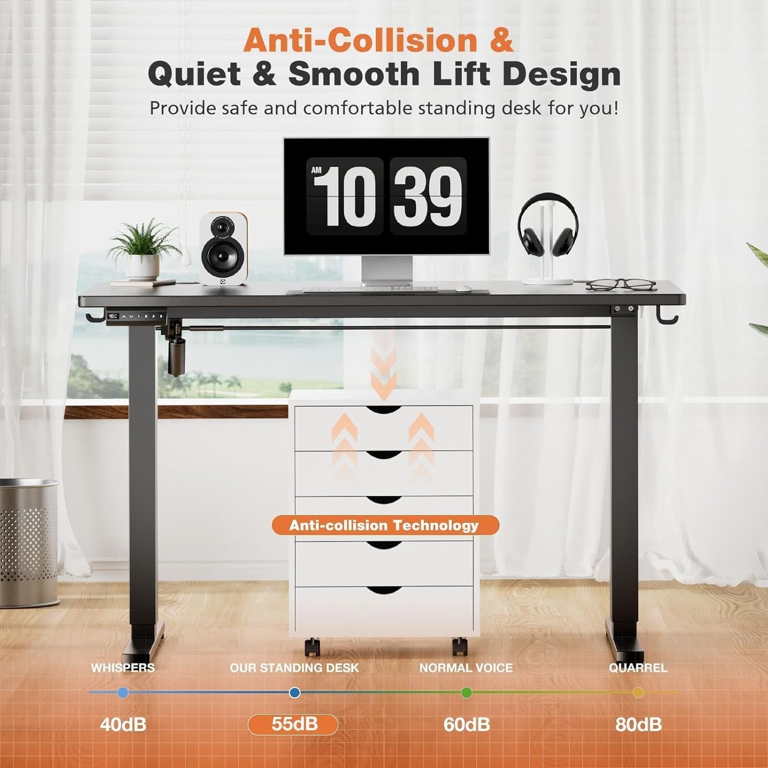 Electric Adjustable Height Standing Desk 55 By 24 Inches
