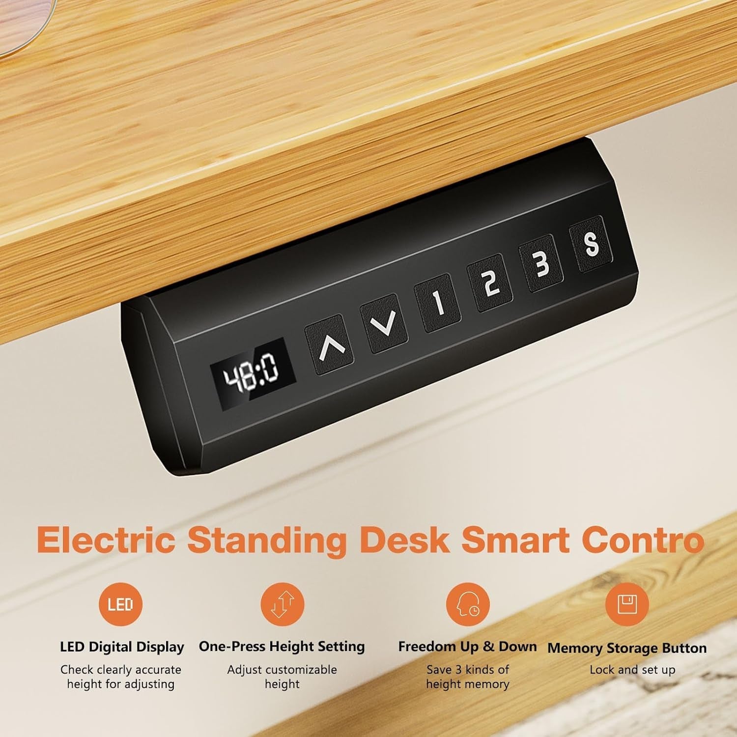 Electric Adjustable Height Standing Desk 55x24 Inch With Splice Panels