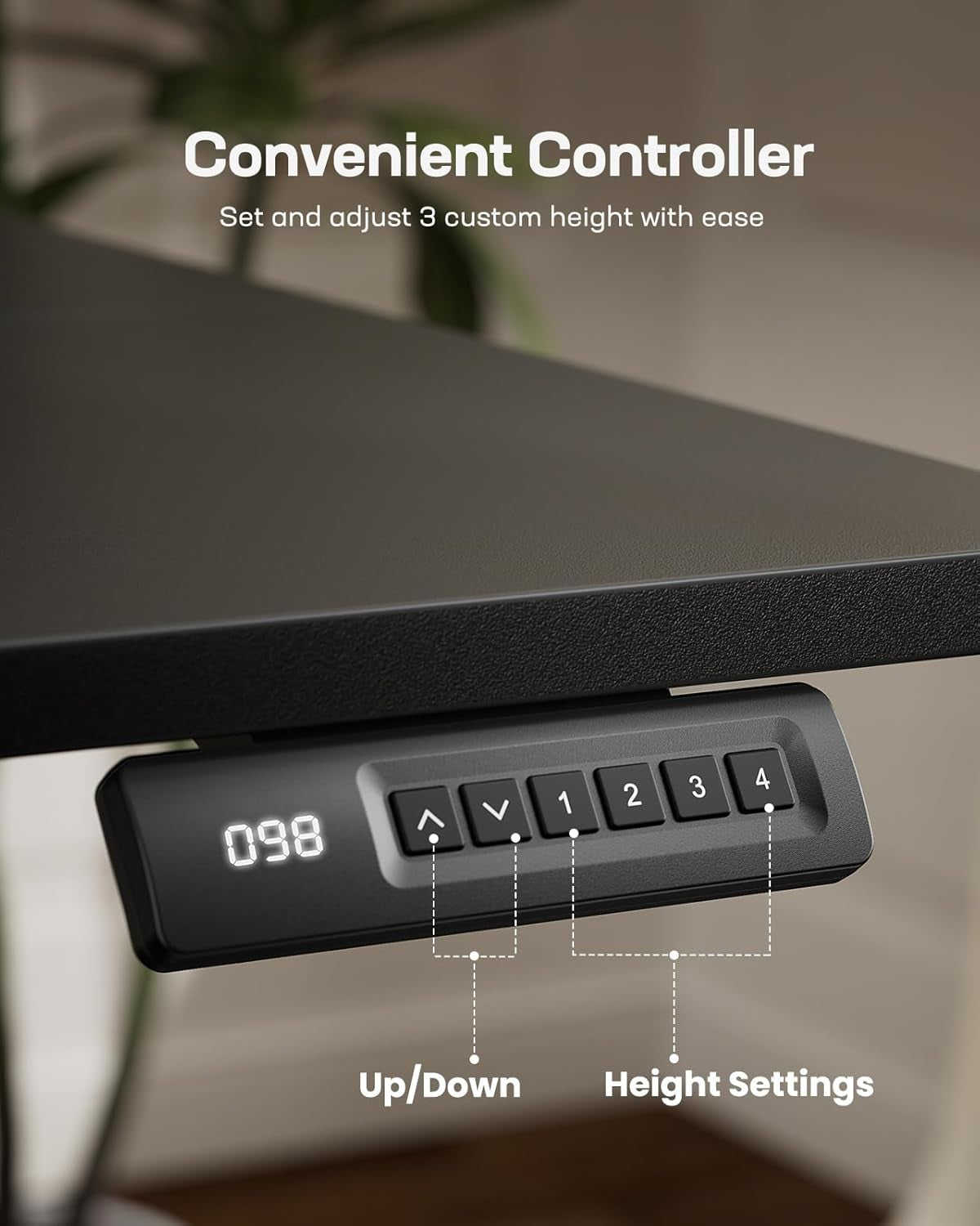 Electric Adjustable Standing Desk 48 By 24 Inch With 3 Memory Presets Black